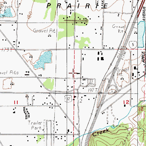 Topographic Map of Grand Mound Census Designated Place, WA