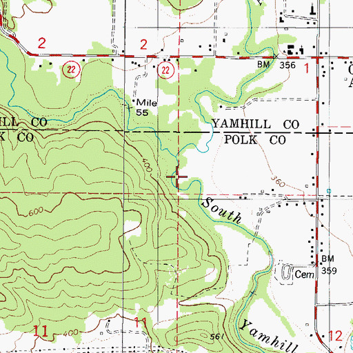 Topographic Map of Grand Ronde Census Designated Place, OR