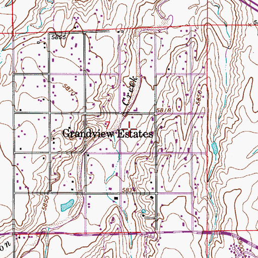 Topographic Map of Grand View Estates Census Designated Place, CO