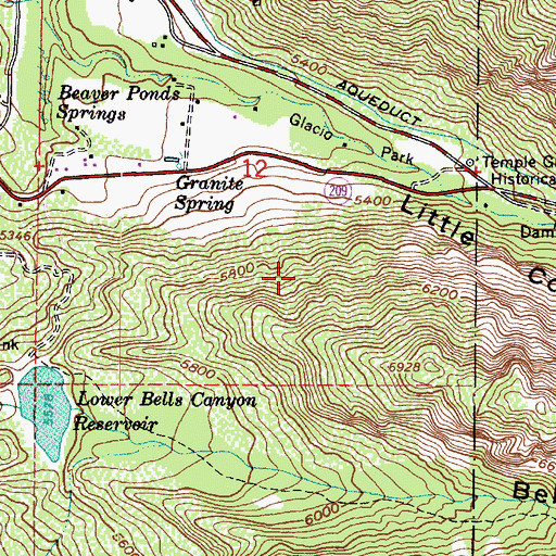 Topographic Map of Granite Census Designated Place, UT