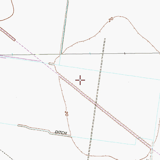 Topographic Map of Green Valley Farms Census Designated Place, TX