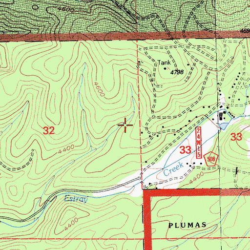 Topographic Map of Greenhorn Census Designated Place, CA