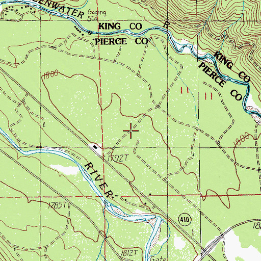 Topographic Map of Greenwater Census Designated Place, WA