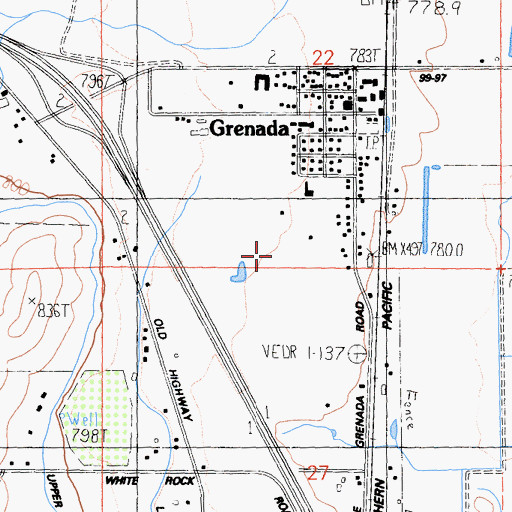 Topographic Map of Grenada Census Designated Place, CA