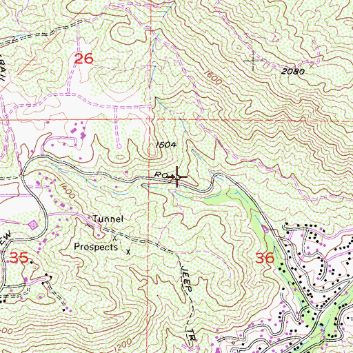 Topographic Map of Harbison Canyon Census Designated Place, CA