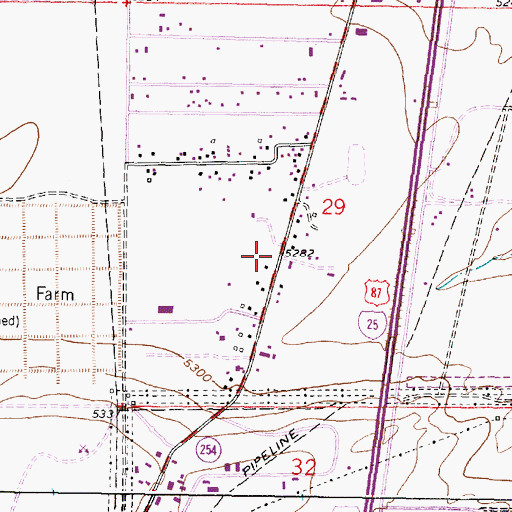 Topographic Map of Hartrandt Census Designated Place, WY