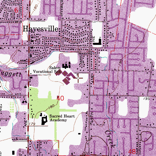Topographic Map of Hayesville Census Designated Place, OR