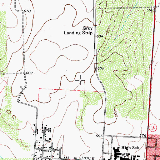 Topographic Map of Hebbronville Census Designated Place, TX