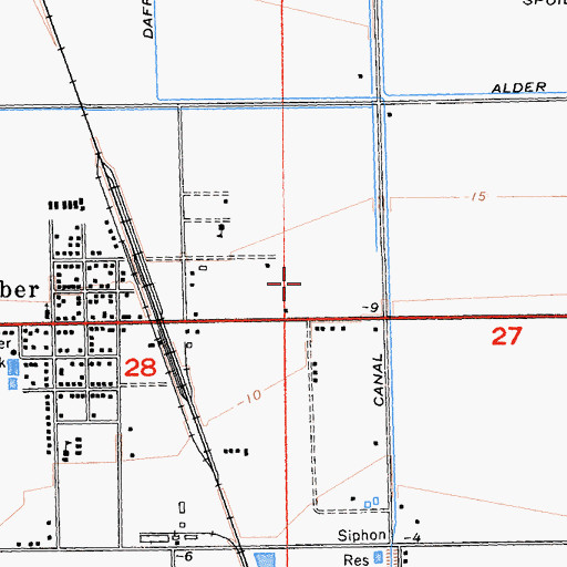 Topographic Map of Heber Census Designated Place, CA