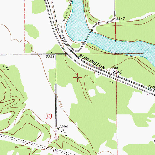Topographic Map of Heron Census Designated Place, MT