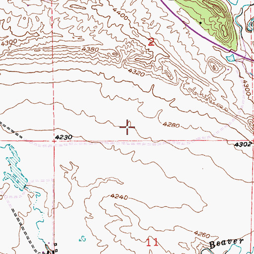 Topographic Map of Hill View Heights Census Designated Place, WY