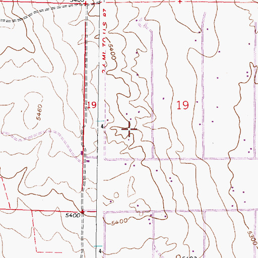 Topographic Map of Homa Hills Census Designated Place, WY