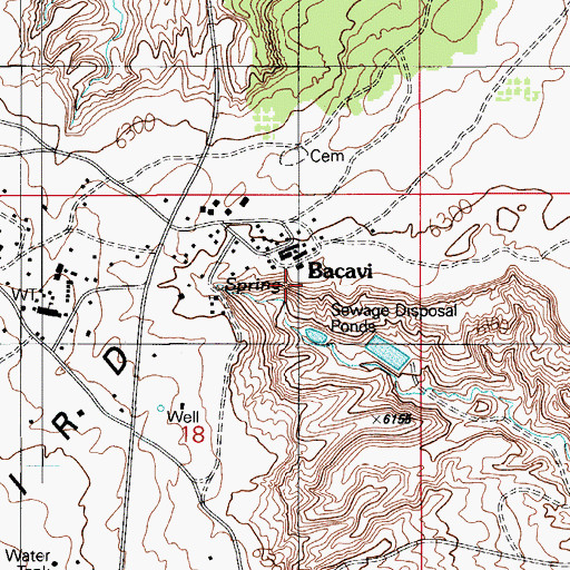 Topographic Map of Hotevilla-Bacavi Census Designated Place, AZ