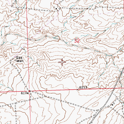 Topographic Map of Huerfano Census Designated Place, NM