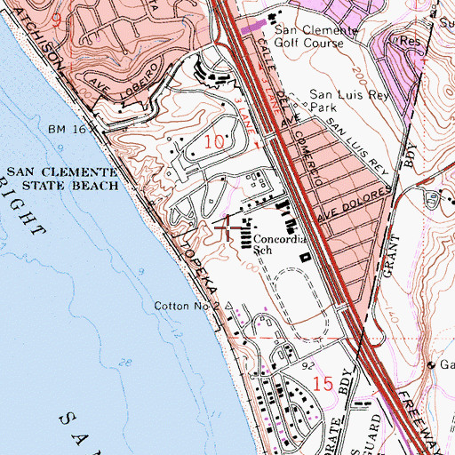 Topographic Map of Concordia Elementary School, CA
