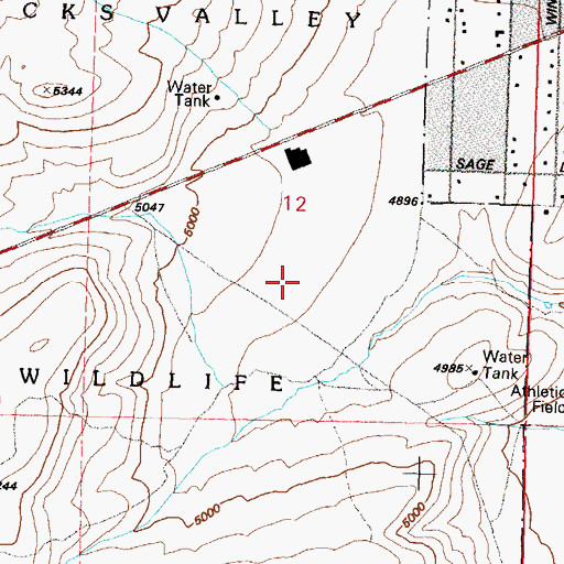 Topographic Map of Indian Hills Census Designated Place, NV