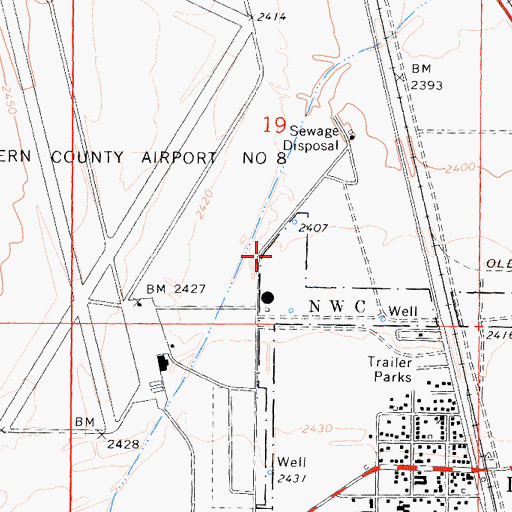 Topographic Map of Inyokern Census Designated Place, CA
