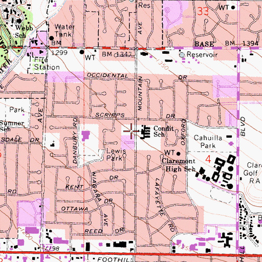 Topographic Map of Condit Elementary School, CA