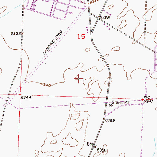 Topographic Map of Jeffrey City Census Designated Place, WY