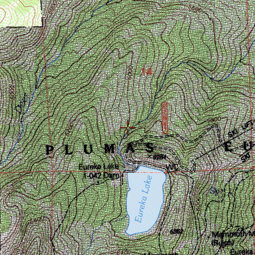 Topographic Map of Johnsville Census Designated Place, CA