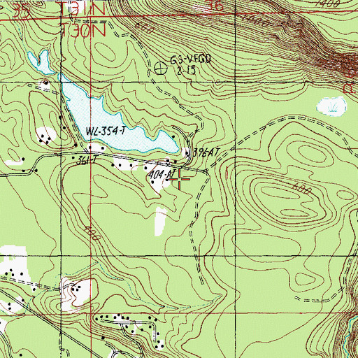 Topographic Map of Canyon Creek Census Designated Place, WA