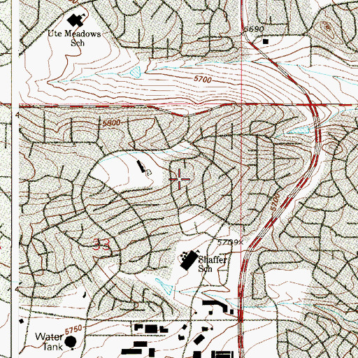Topographic Map of Ken Caryl Census Designated Place, CO