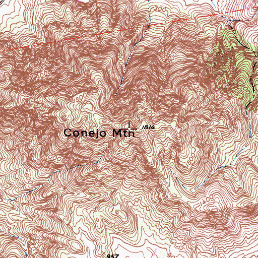 Topographic Map of Conejo Mountain, CA