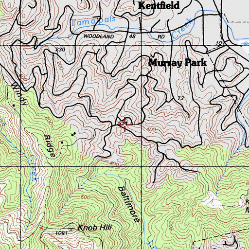Topographic Map of Kentfield Census Designated Place, CA