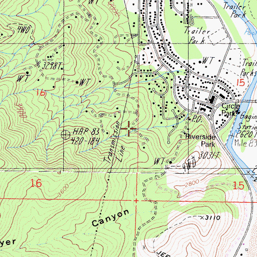 Topographic Map of Kernville Census Designated Place, CA