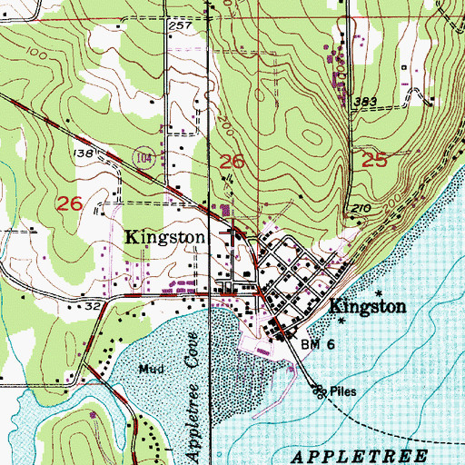 Topographic Map of Kingston Census Designated Place, WA