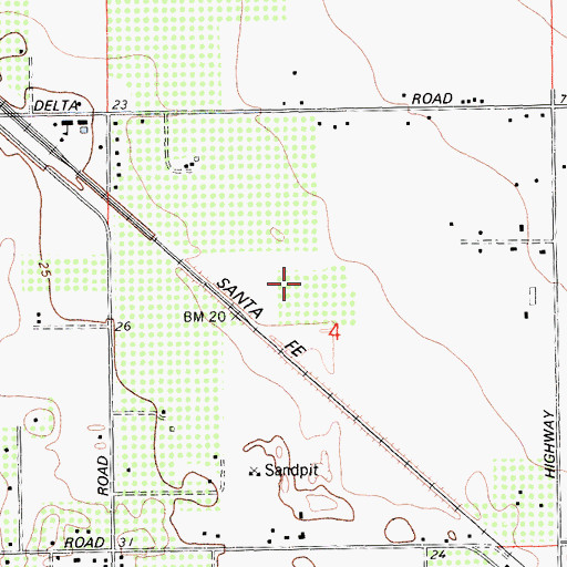 Topographic Map of Knightsen Census Designated Place, CA