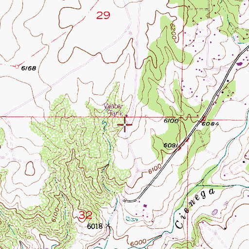 Topographic Map of La Cienega Census Designated Place, NM