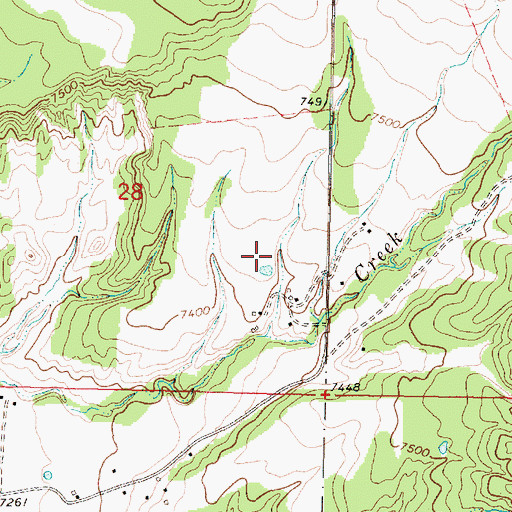 Topographic Map of La Jara Census Designated Place, NM