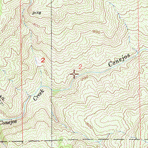 Topographic Map of Conejos Valley, CA
