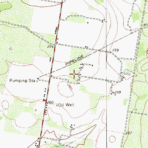 Topographic Map of La Victoria Census Designated Place, TX