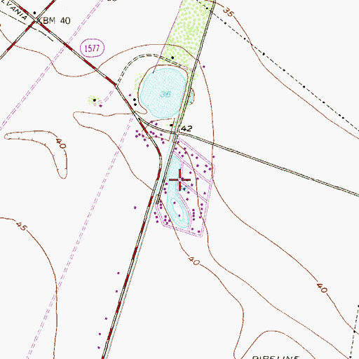 Topographic Map of Lago Census Designated Place, TX