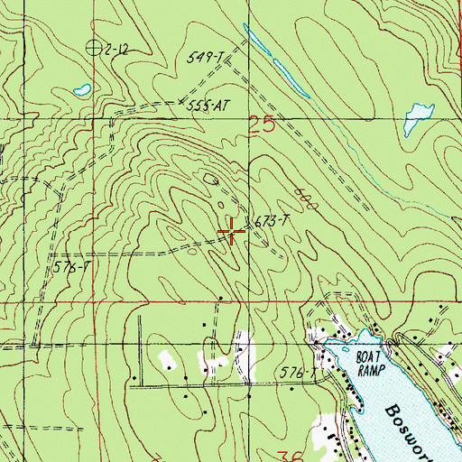 Topographic Map of Lake Bosworth Census Designated Place, WA