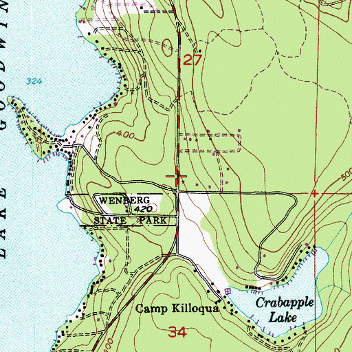 Topographic Map of Lake Goodwin Census Designated Place, WA