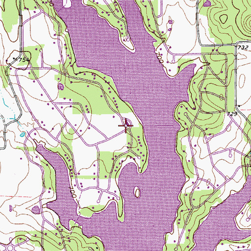 Topographic Map of Lake Kiowa Census Designated Place, TX