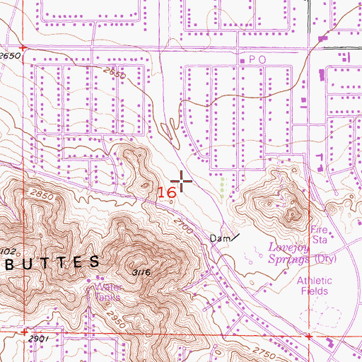 Topographic Map of Lake Los Angeles Census Designated Place, CA