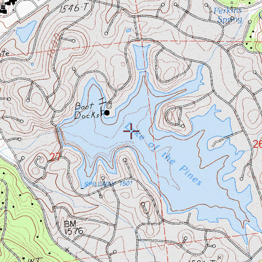 Topographic Map of Lake of the Pines Census Designated Place, CA