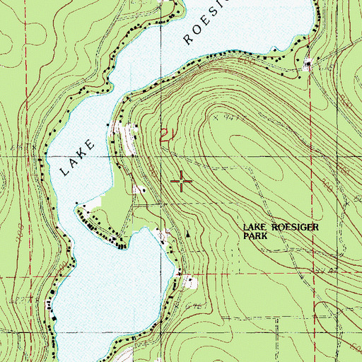 Topographic Map of Lake Roesiger Census Designated Place, WA