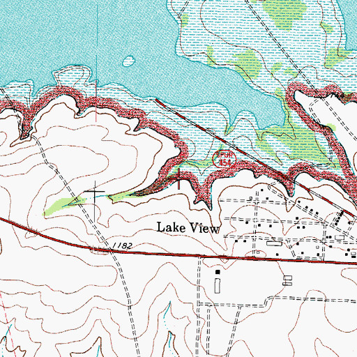 Topographic Map of Lake View Census Designated Place, TX