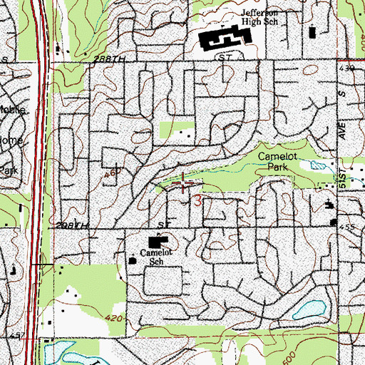 Topographic Map of Lakeland North Census Designated Place, WA