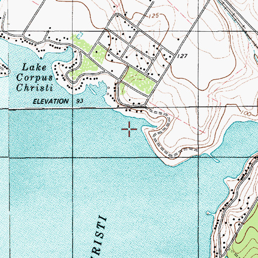 Topographic Map of Lakeshore Gardens-Hidden Acres Census Designated Place, TX