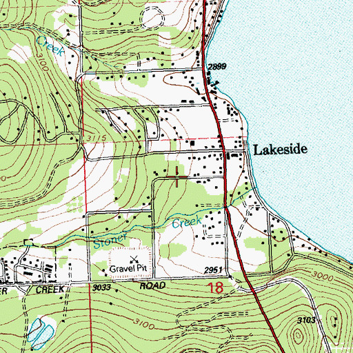 Topographic Map of Lakeside Census Designated Place, MT