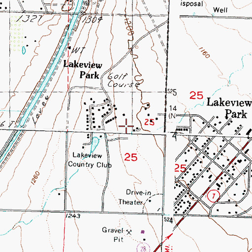 Topographic Map of Lakeview Census Designated Place, WA