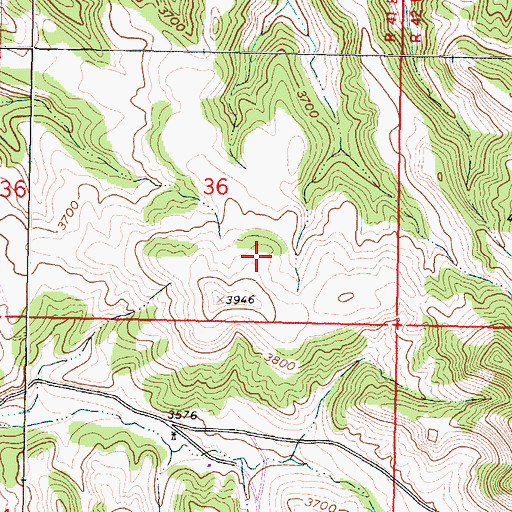 Topographic Map of Lame Deer Census Designated Place, MT