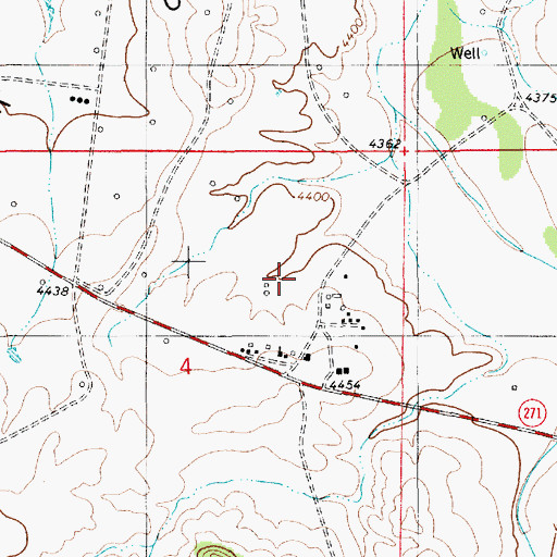 Topographic Map of Lance Creek Census Designated Place, WY