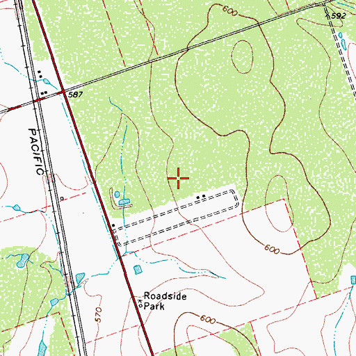 Topographic Map of Las Colonias Census Designated Place, TX